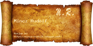 Mincz Rudolf névjegykártya